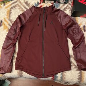 Jordan Maroon Basketball Warm-Up Jacket with Thermal Lining - Size Medium